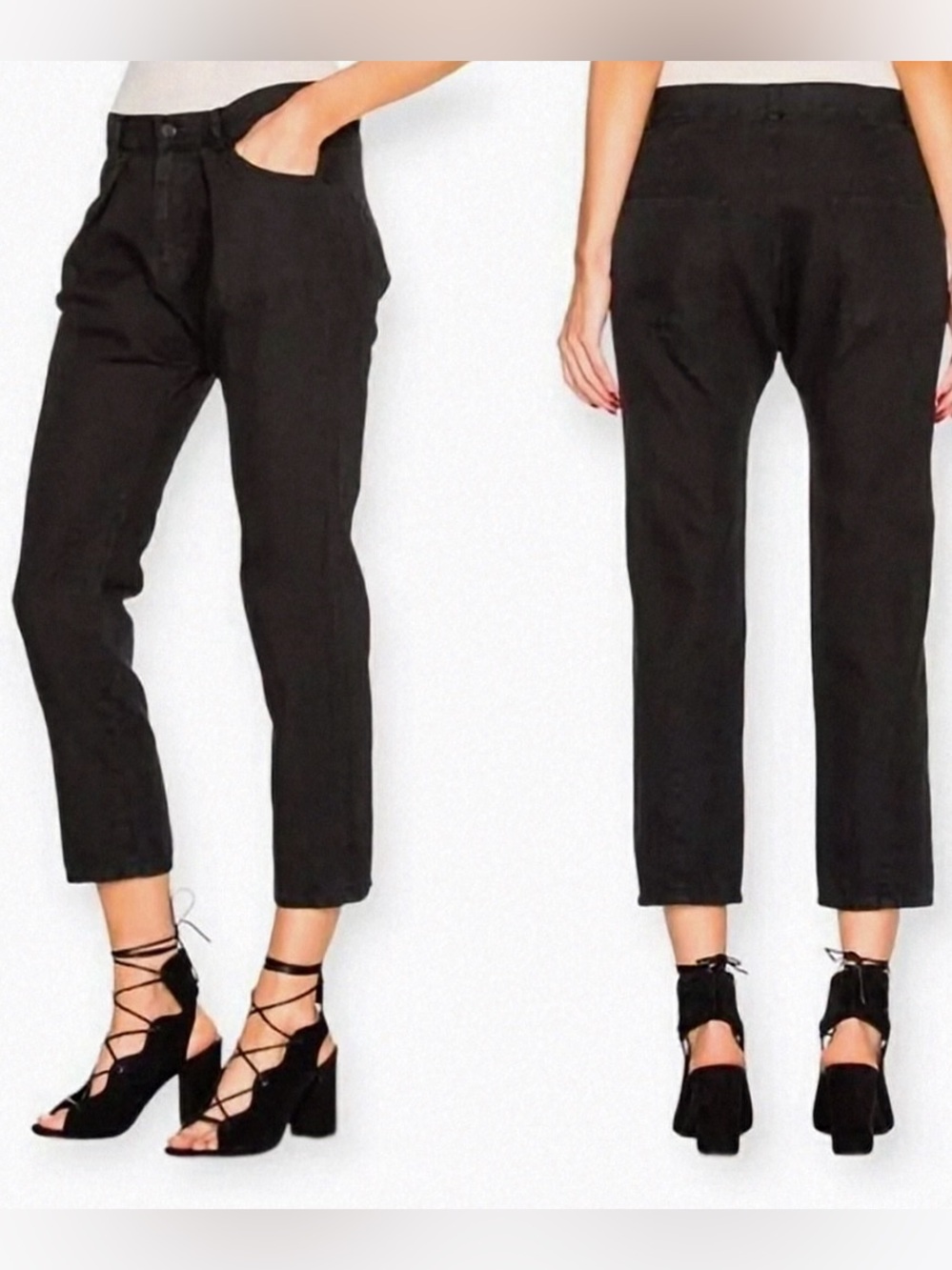 Nili Lotan Women’s Military Pleated Front Charcoal Jeans Size 0